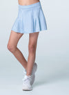 Linen Stripe Pleat Skirt-Girls