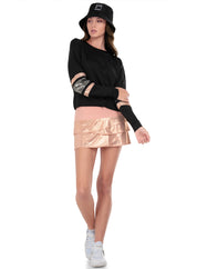 Metallic Scallop Skirt