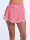 High Waist Seersucker Skirt