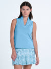 Pleated Placket Sleeveless