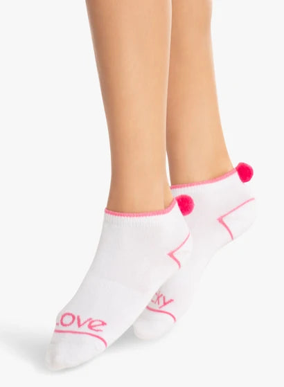 Ankle socks with pom poms