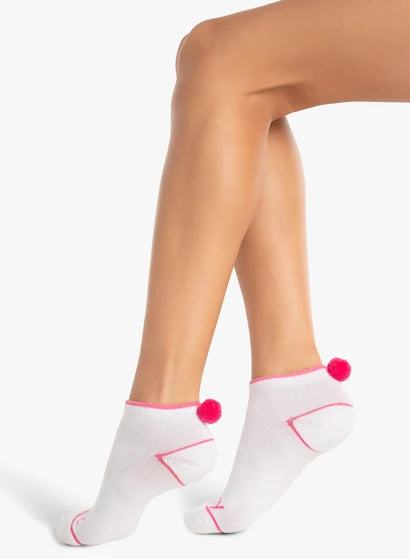 Ankle socks with pom poms