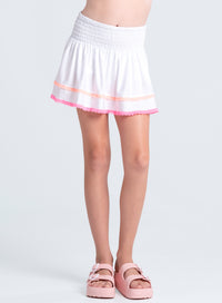 Smocked Frill Skirt- Girls - XXS (4/5) / WHITE