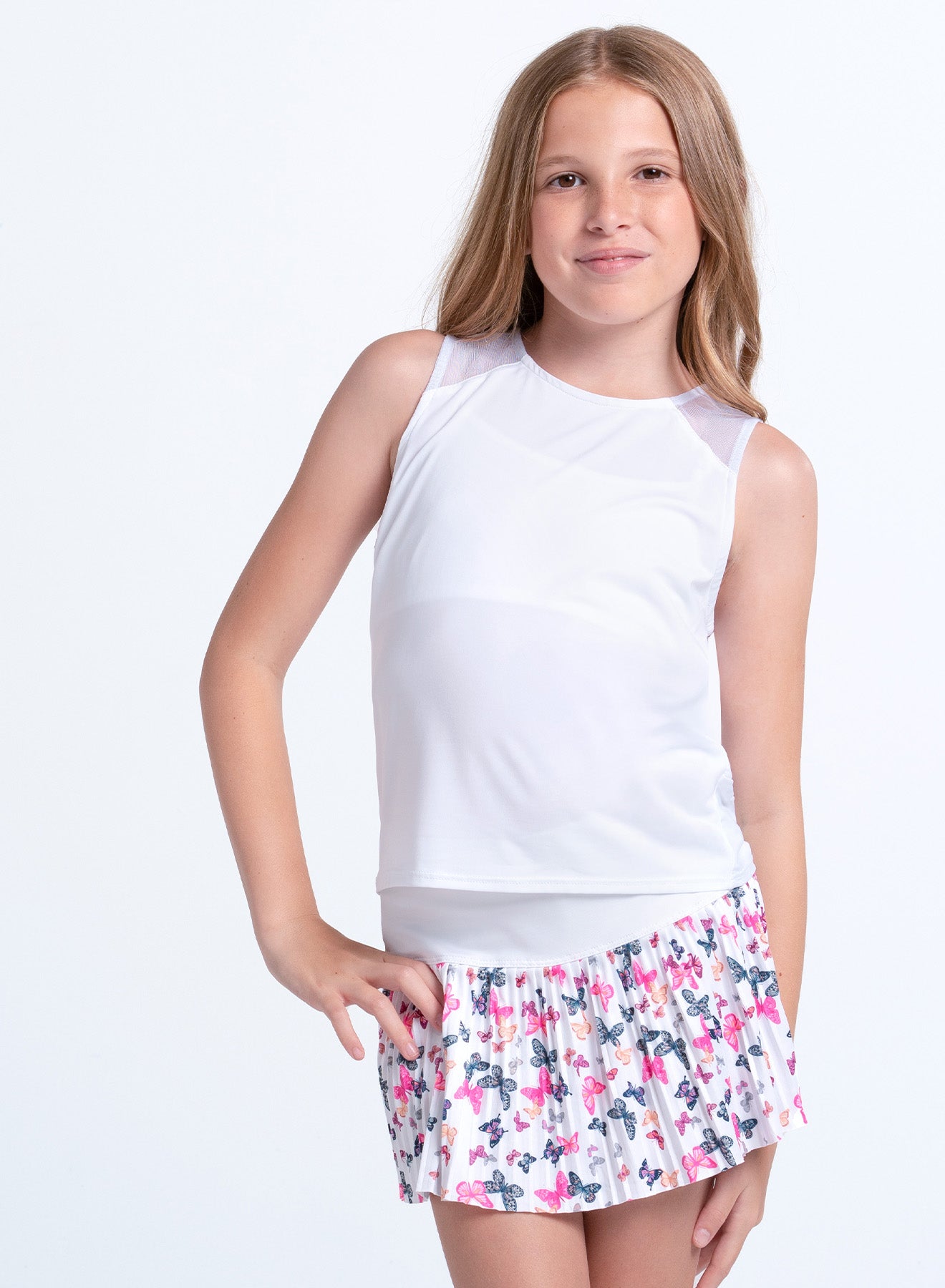 Wing Shot Pleated Skirt- Girls