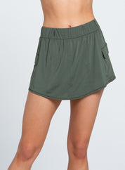 High Waist Cargo Pocket Skirt 13.5"