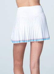 Linen Streak Pleated Skirt