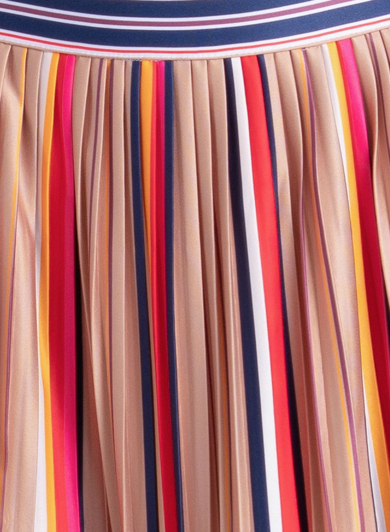 Retro Stripes Pleated Skirt