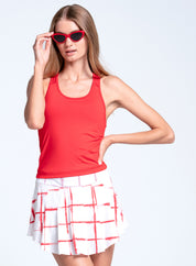 Shibori Plaid Skirt