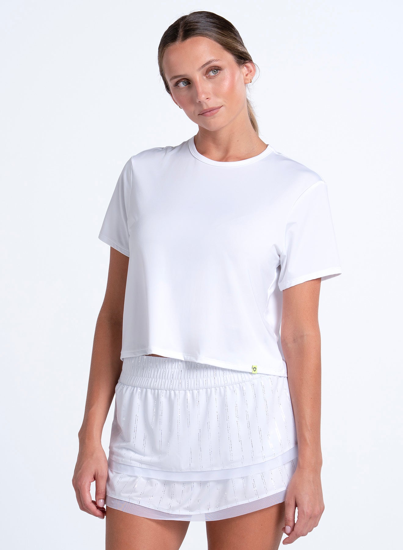 Distressed Pinstripe Skirt