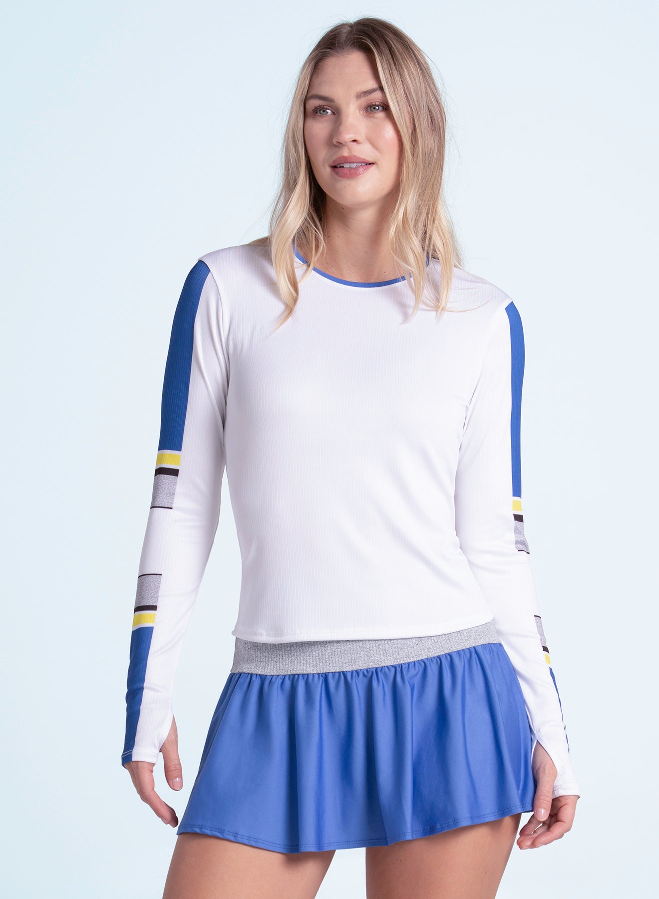 Rib Line Flounce Skirt