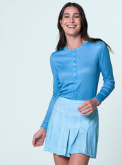 Linen Play Henley Long Sleeve