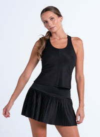 Scoop Neck Rib Tank - XS / BLACK