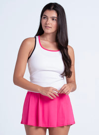 Court Rib Racerback Tank - XS / WHITE/BLACK