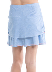 Chambray Ruched Tier Skort-short