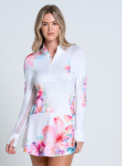 Painted Floral Long Sleeve Dress