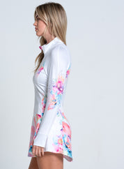 Painted Floral Long Sleeve Dress