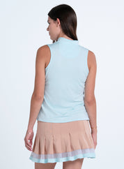 Pleated Placket Sleeveless