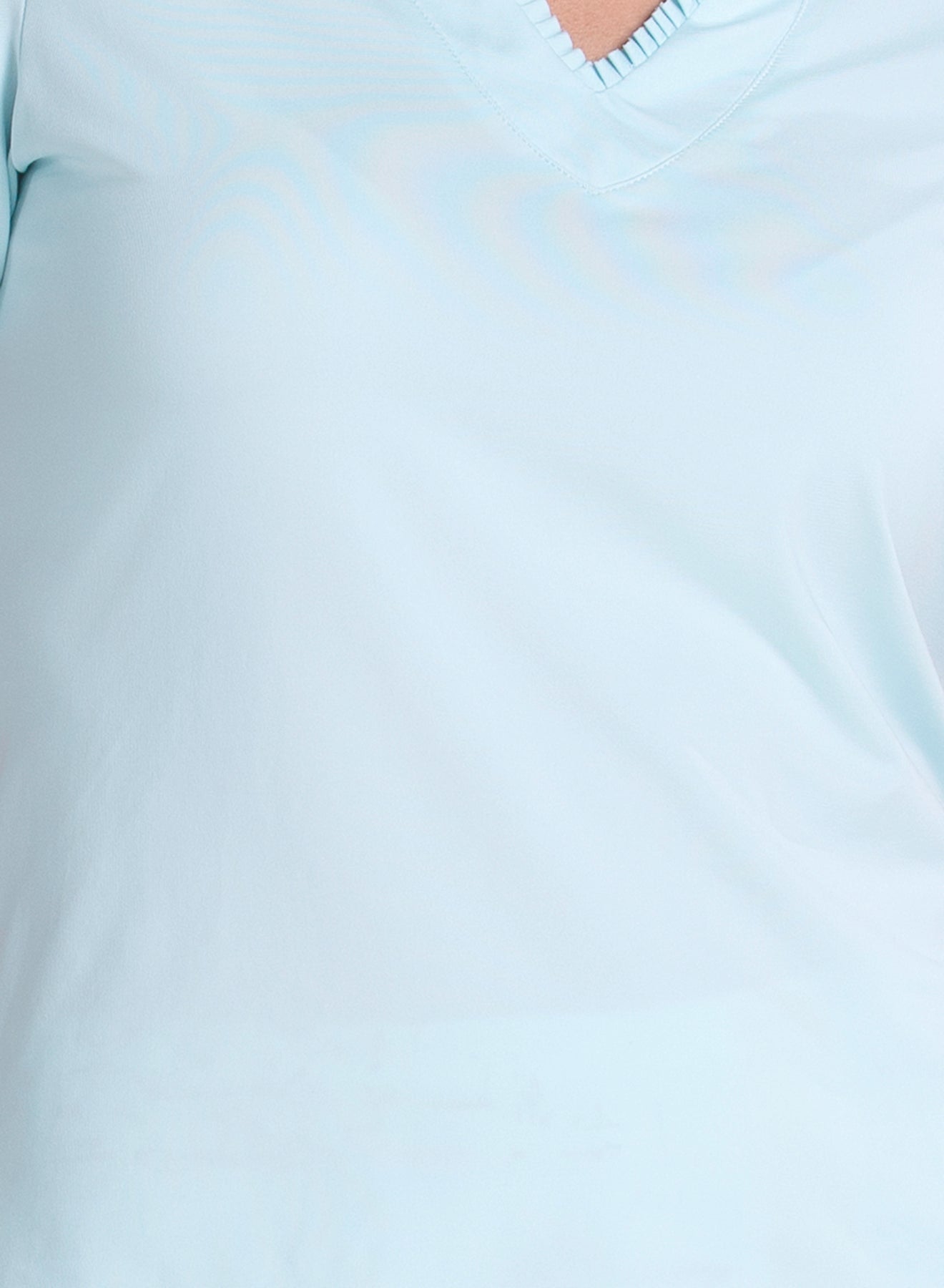 Pleated Placket Short Sleeve