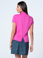 Pleated Placket Short Sleeve