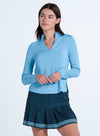 Pleated Neck Long Sleeve GT300-45-2