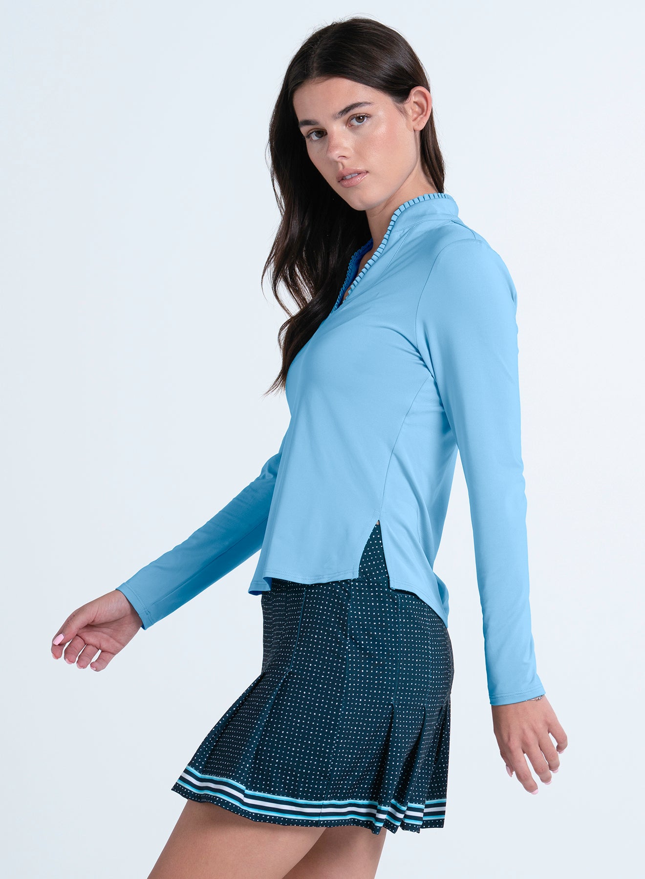 Pleated Neck Long Sleeve GT300-45-2
