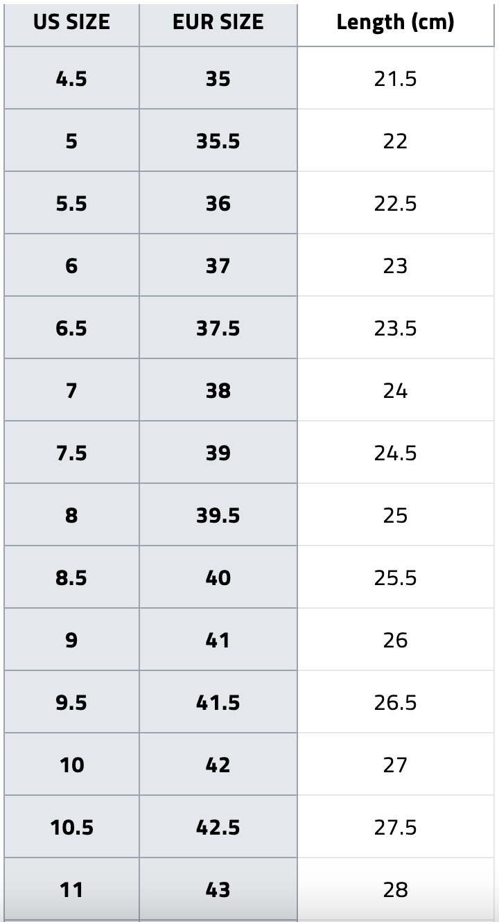 Size chart